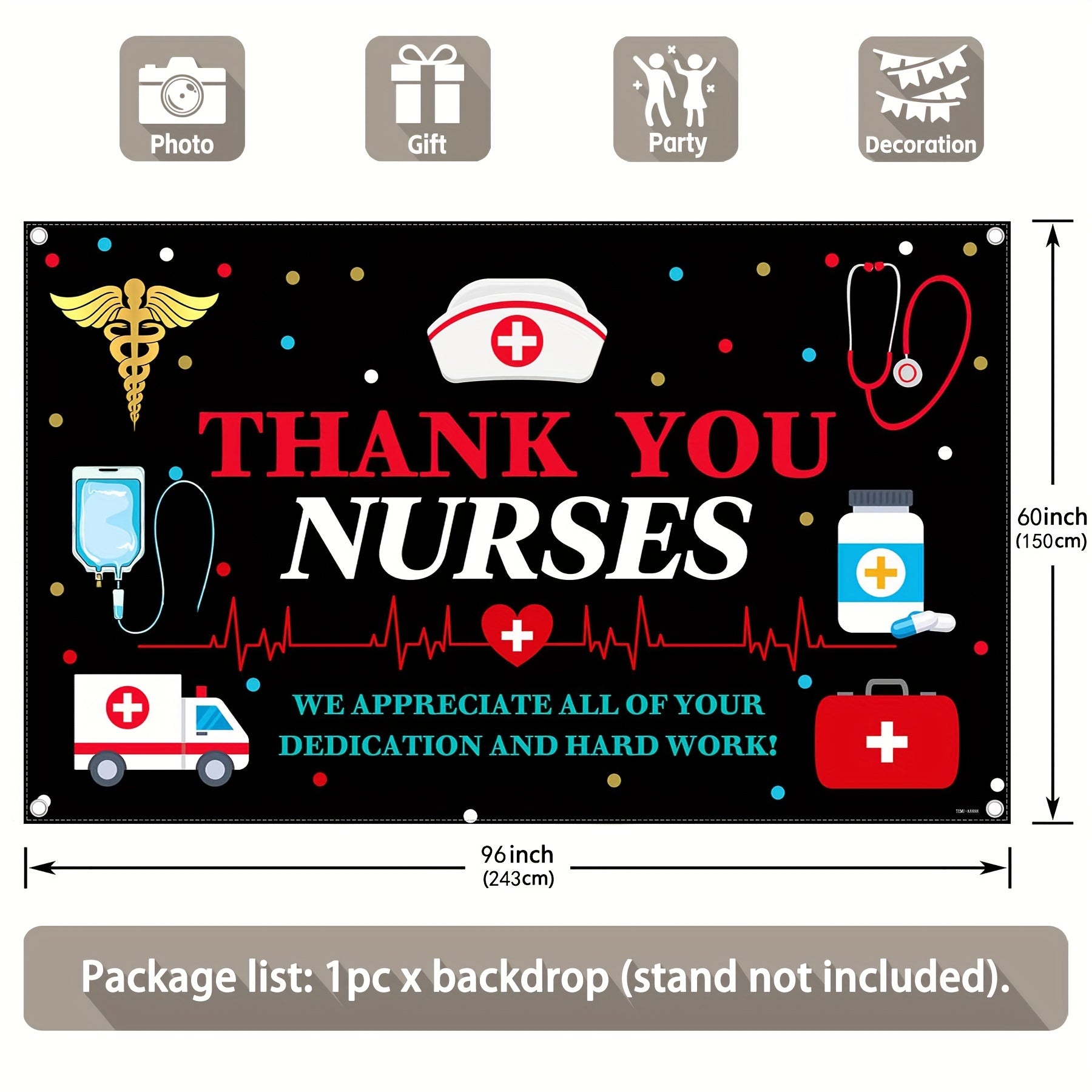 Nurse Appreciation Week Thank You Backdrop(FAST) - UUFelice Studio