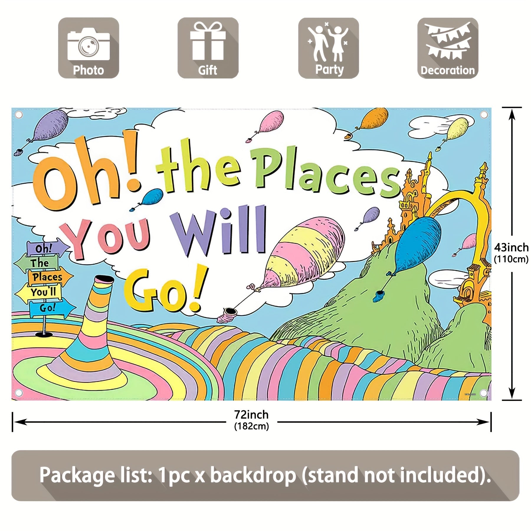 The Places You Will Go Read Across America Day Backdrop(FAST) - UUFelice Studio