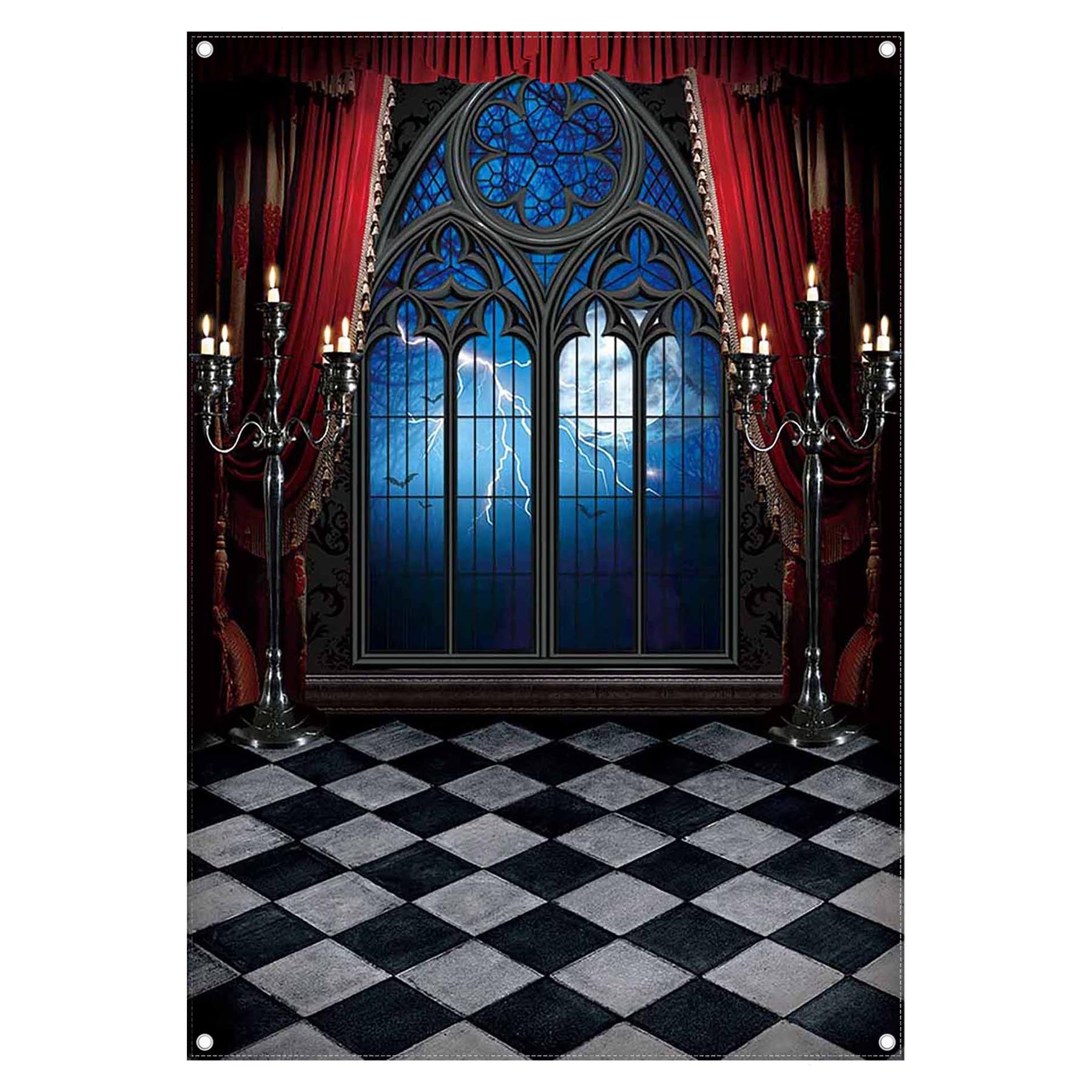 Gothic Vampire Medieval Castle Halloween Backdrop