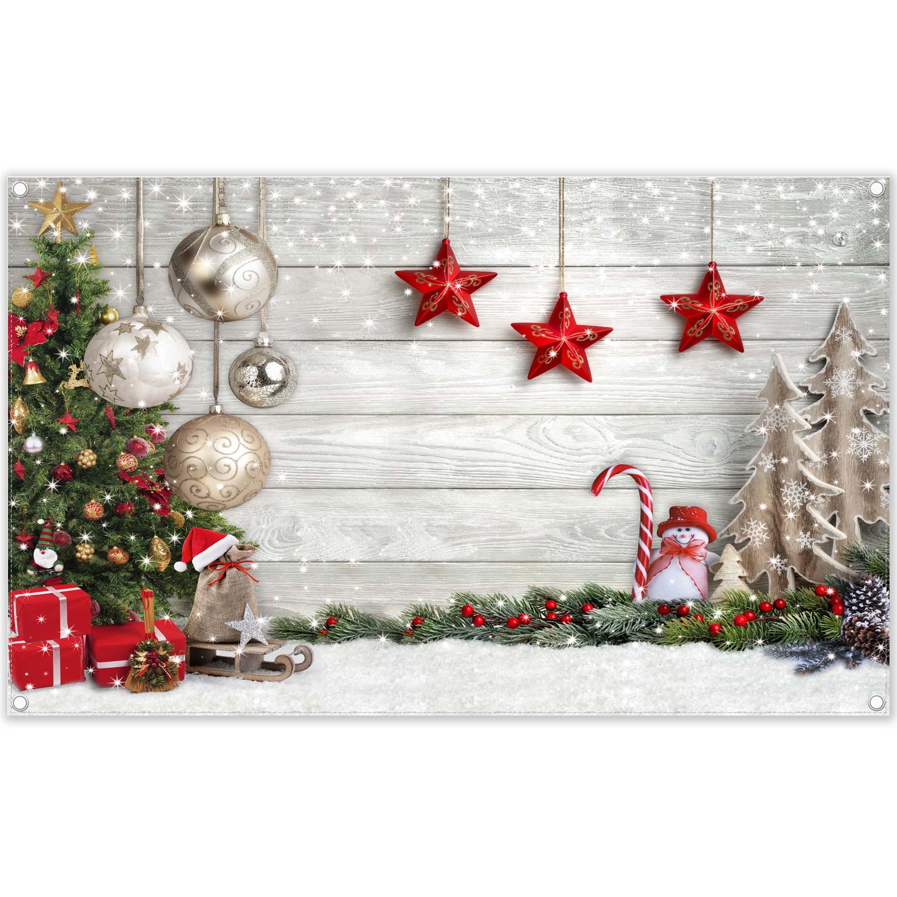 Christmas Winter White Wood Floor Party Backdrop - UUFelice Studio