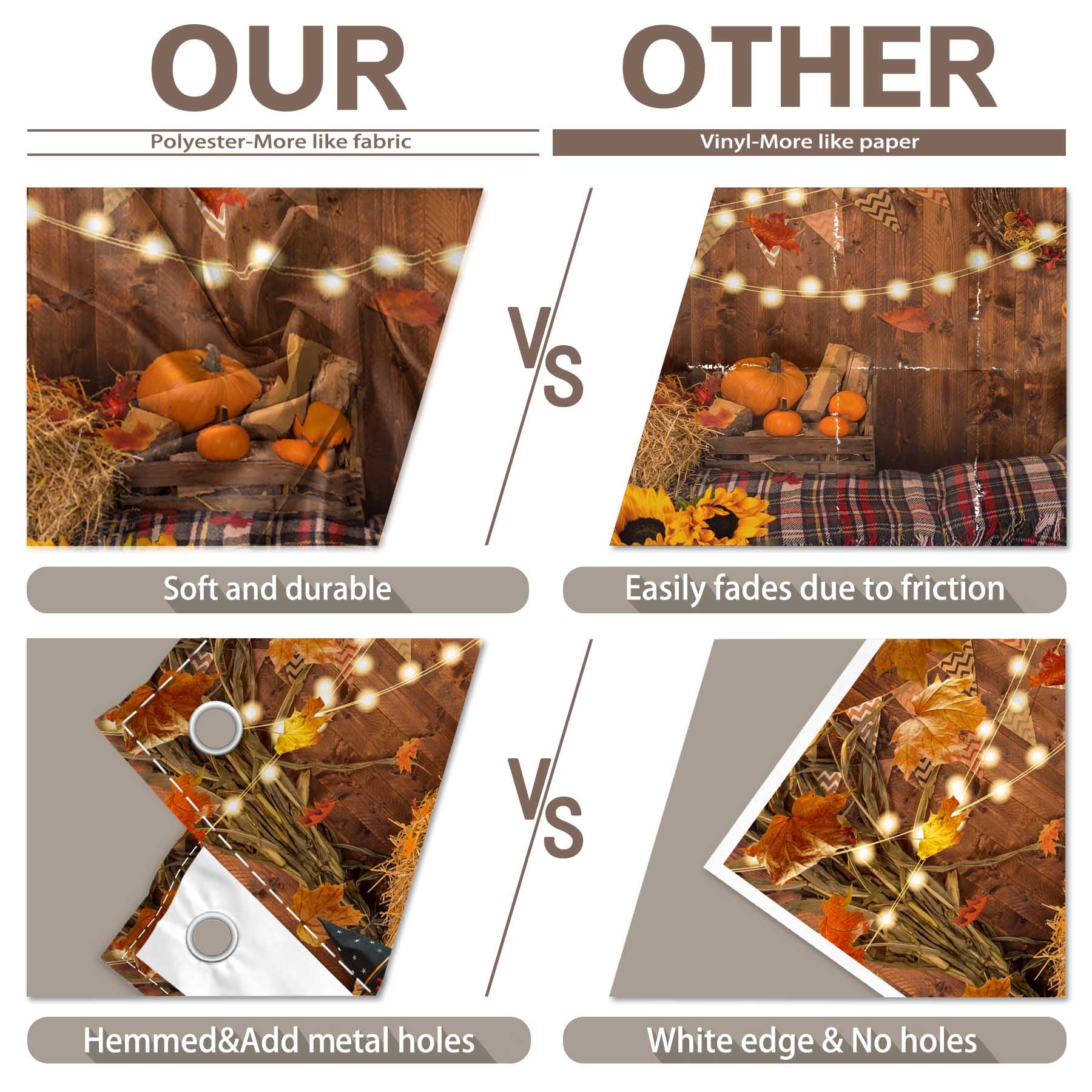 Fall Thanksgiving Autumn Harvest Pumpkins Backdrop - UUFelice Studio