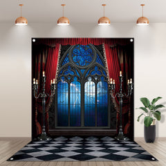 Gothic Vampire Medieval Castle Halloween Backdrop