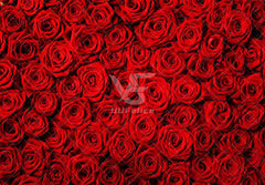 1pc 7x5ft, Red Rose Polyester Photography Backdrop, Rose Wall Floral Background, Valentine's Day Party Decoration, Wedding Bridal Shower Mother's Day Birthday Kissing Booth Photo Studio Props - UUFelice Studio