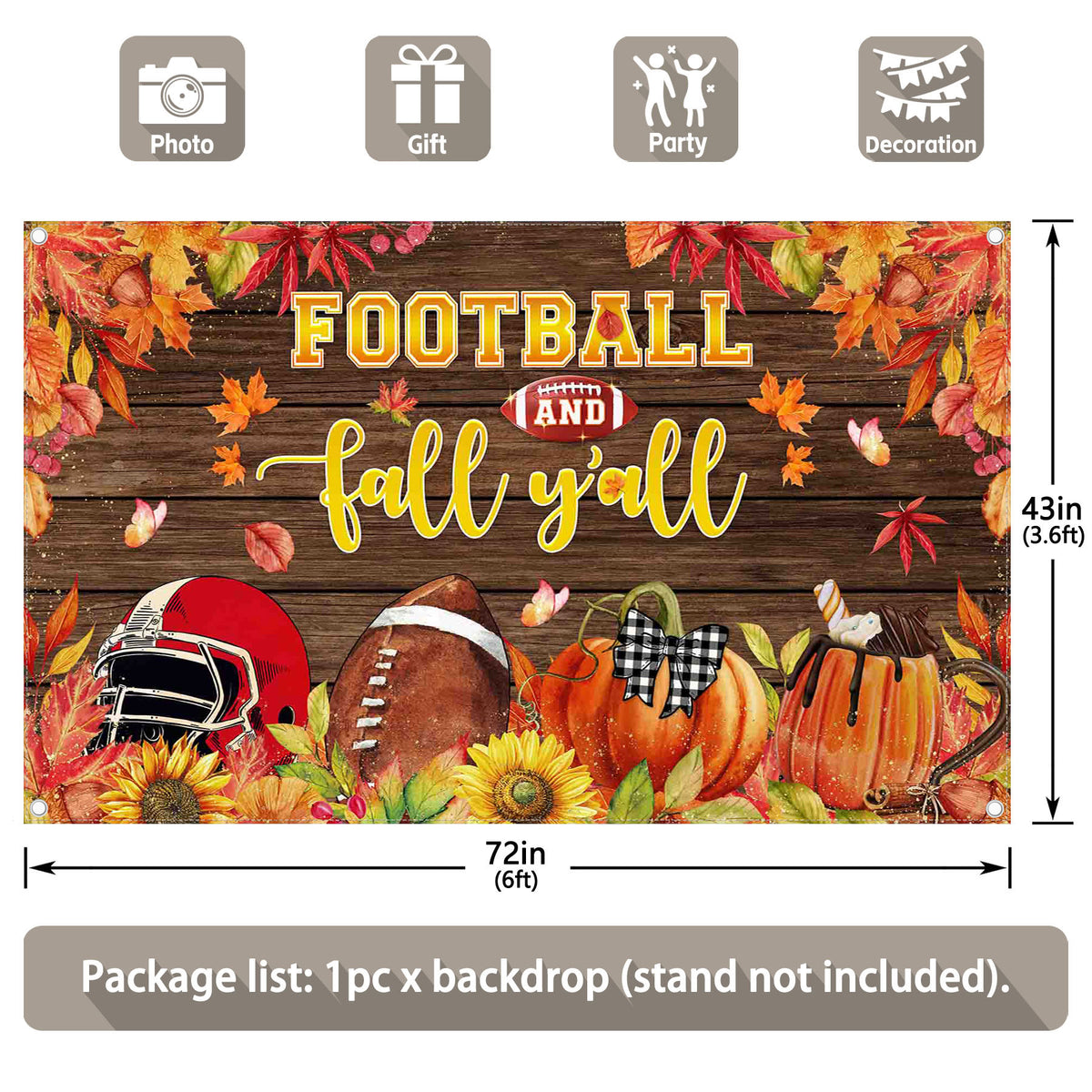 American Football Field Fall Backdrop