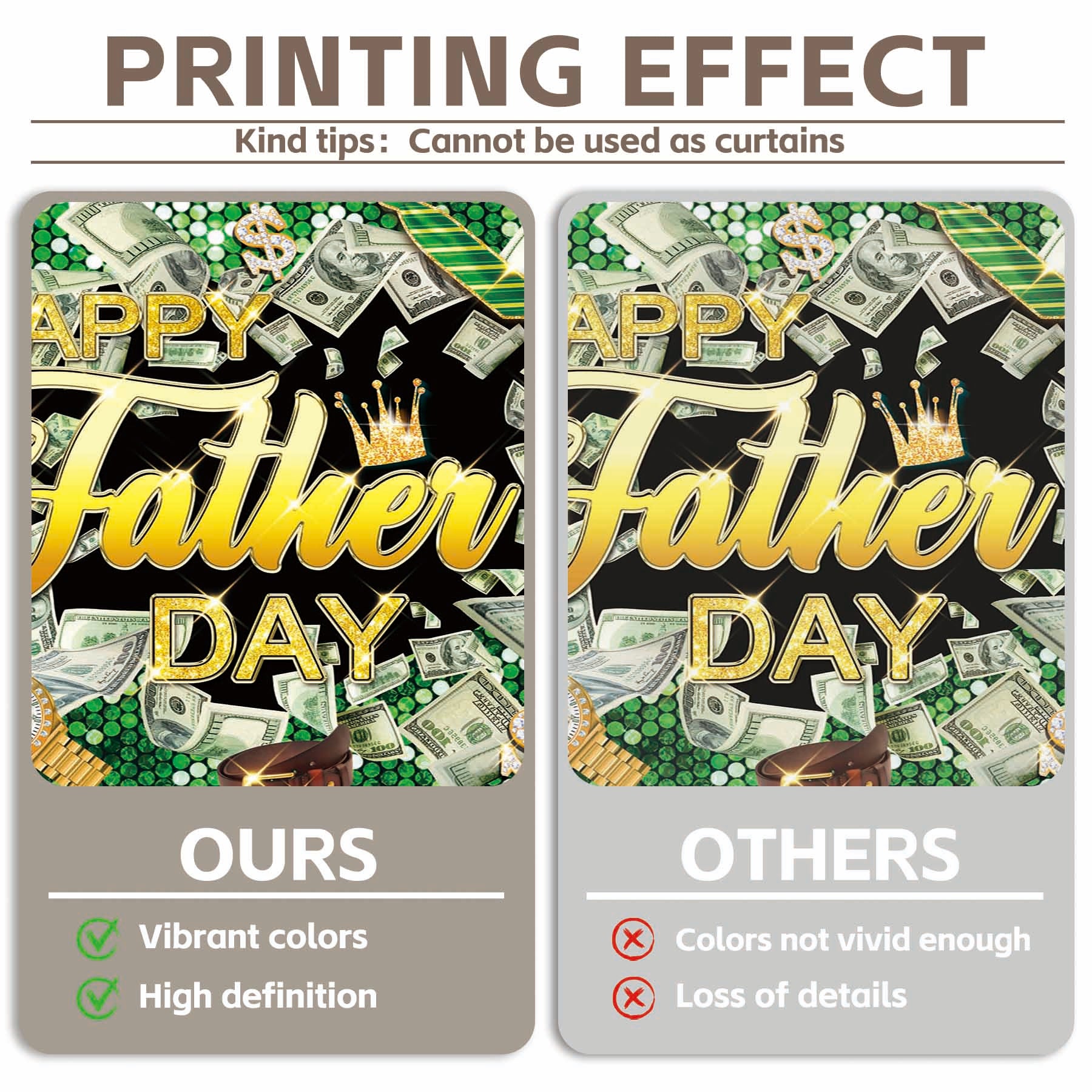 Happy Father's Day Diamonds Dollar Bills Cash Backdrop