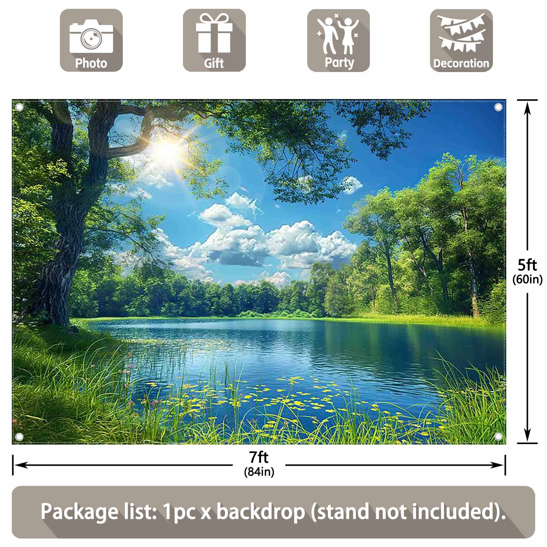 Lake Scenery Spring Fishing Outdoors Camping Backdrop