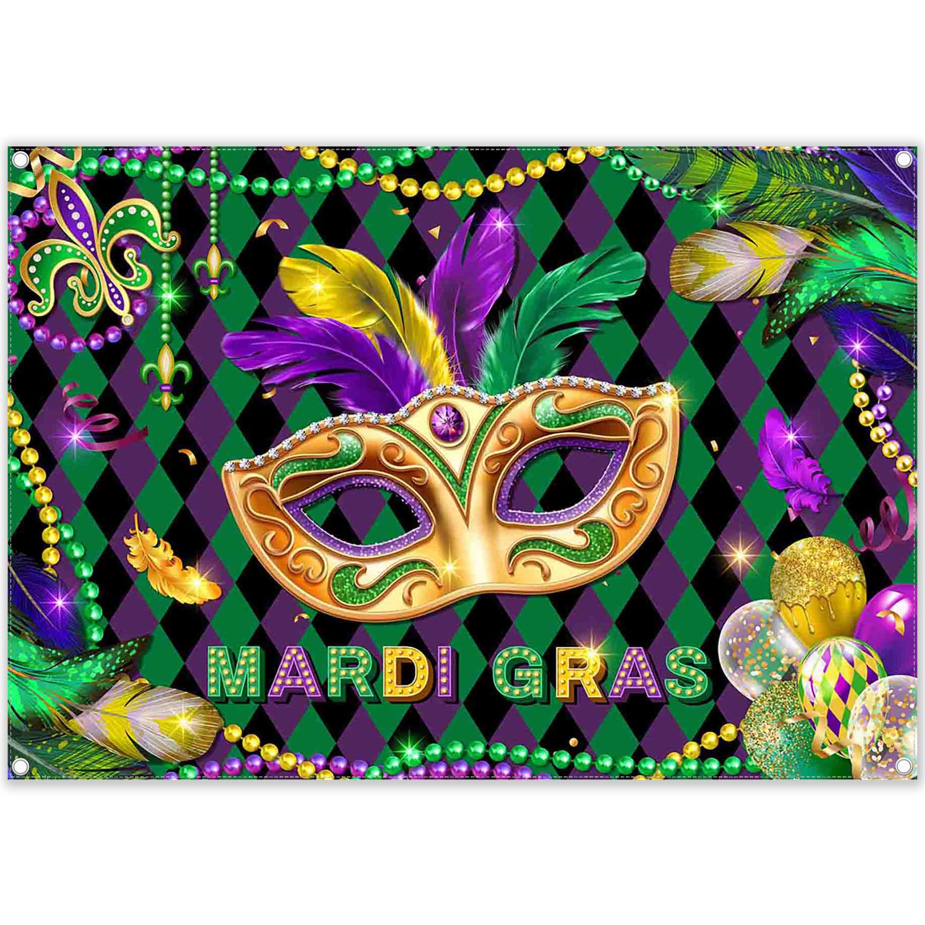 Mardi Gras Masquerade Carnival Backdrop