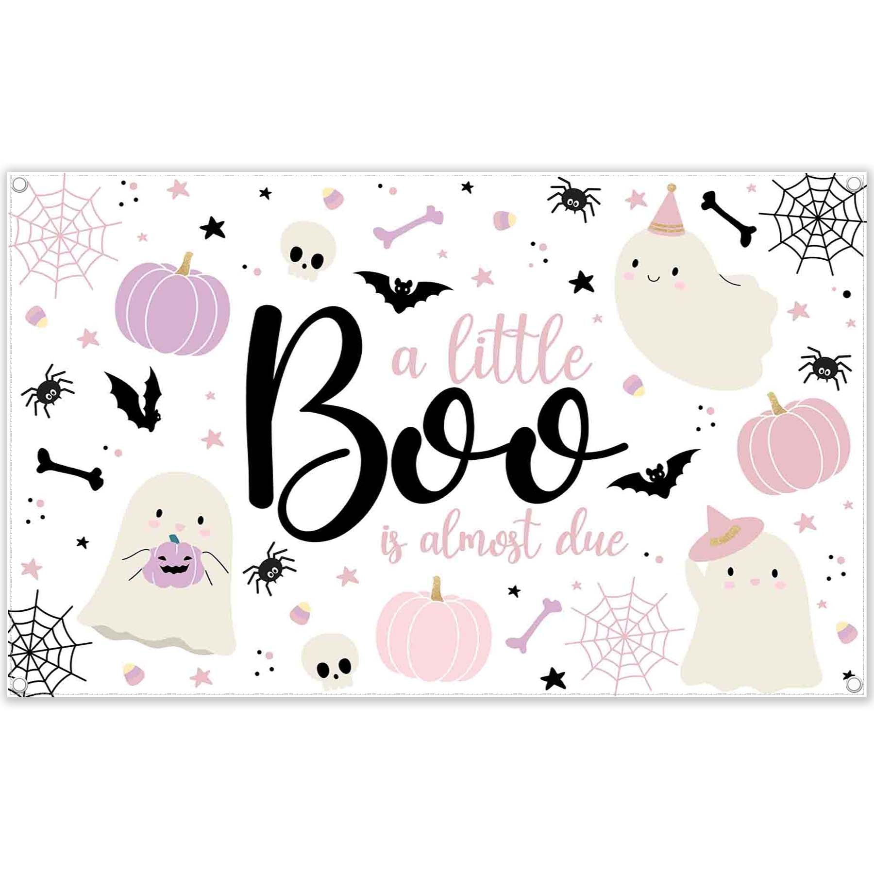 Cute Ghost Pumpkin Spider Halloween Backdrop