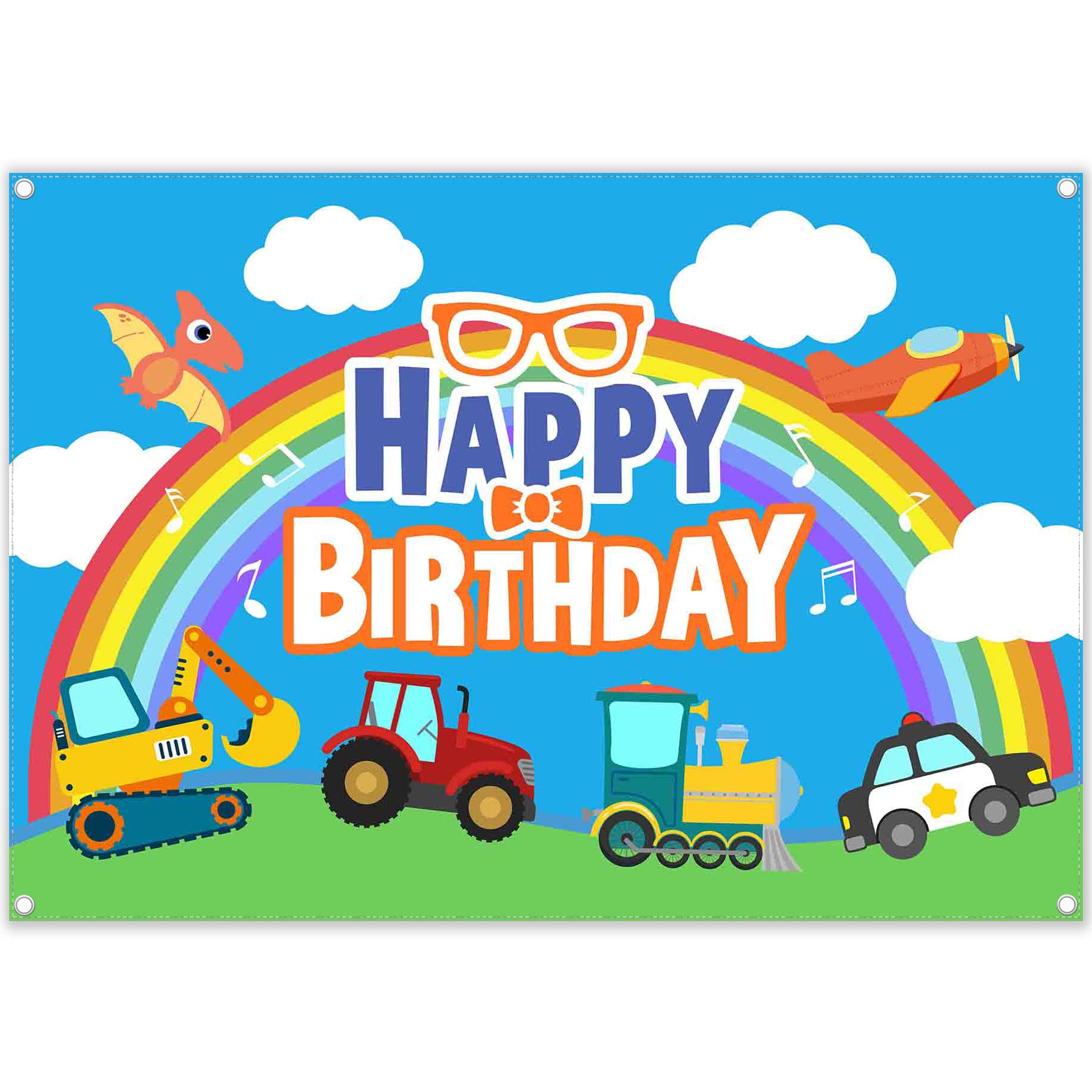 Cartoon Birthday Truck Car Child Backdrop