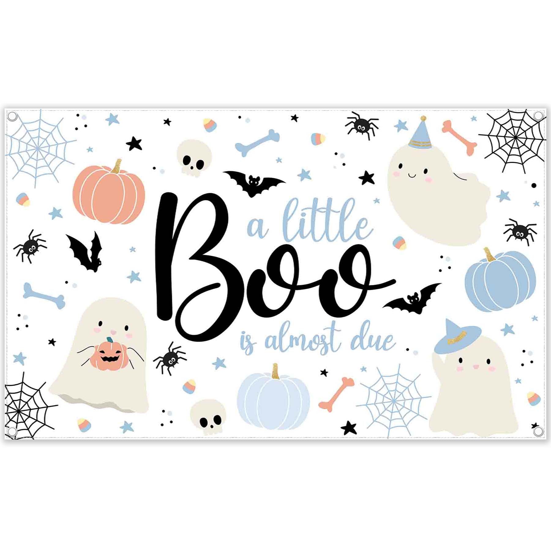 Cute Ghost Pumpkin Spider Halloween Backdrop