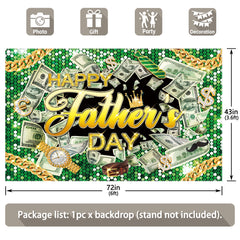 Happy Father's Day Diamonds Dollar Bills Cash Backdrop