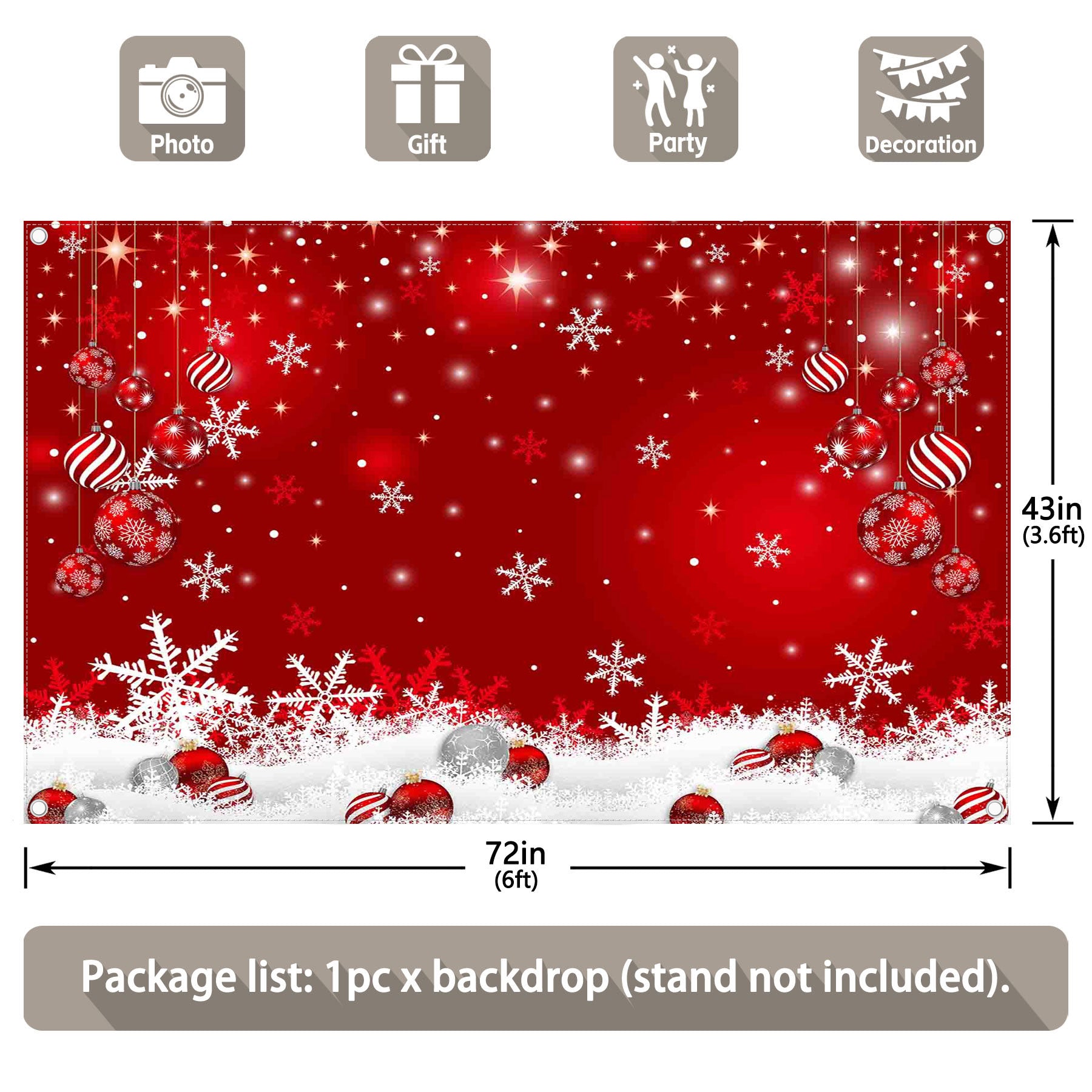 Christmas Snowflakes Winter White Snow Backdrop