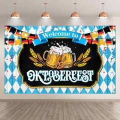 Beer Munich Plaid Oktoberfest Backdrop