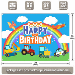 Cartoon Birthday Truck Car Child Backdrop