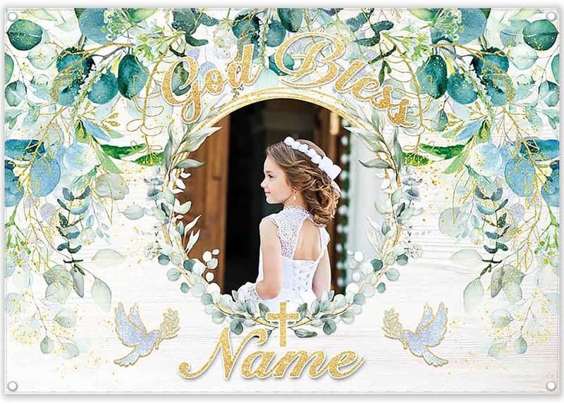 Custom DIY Name Photo Backdrop Greenery Background - UUFelice Studio