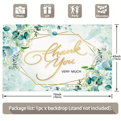 1pc, 72x43inch/96x60inch, Green Golden Leaves Thank You Polyester Photography Backdrop, Thanks For Teachers Nurses Doctors Staff Appreciation Background, Sprinkle Golden Greenery Dots Employee Retirement Wedding Birthday Party Gifts Decorations, Photo Boo - UUFelice Studio