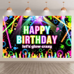 Neon Glow Birthday Party Backdrop