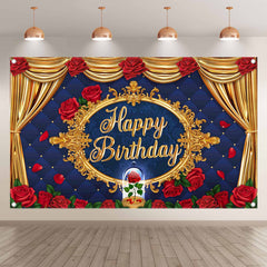 Happy Birthday Sleeping Beauty Rose Backdrop