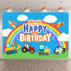 Cartoon Birthday Truck Car Child Backdrop