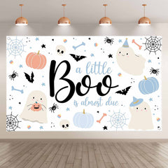 Cute Ghost Pumpkin Spider Halloween Backdrop