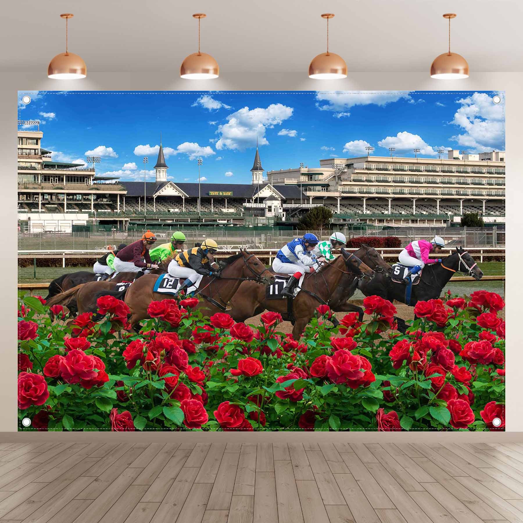 Kentucky Derby Run Horse Backdrop