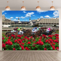 Kentucky Derby Run Horse Backdrop