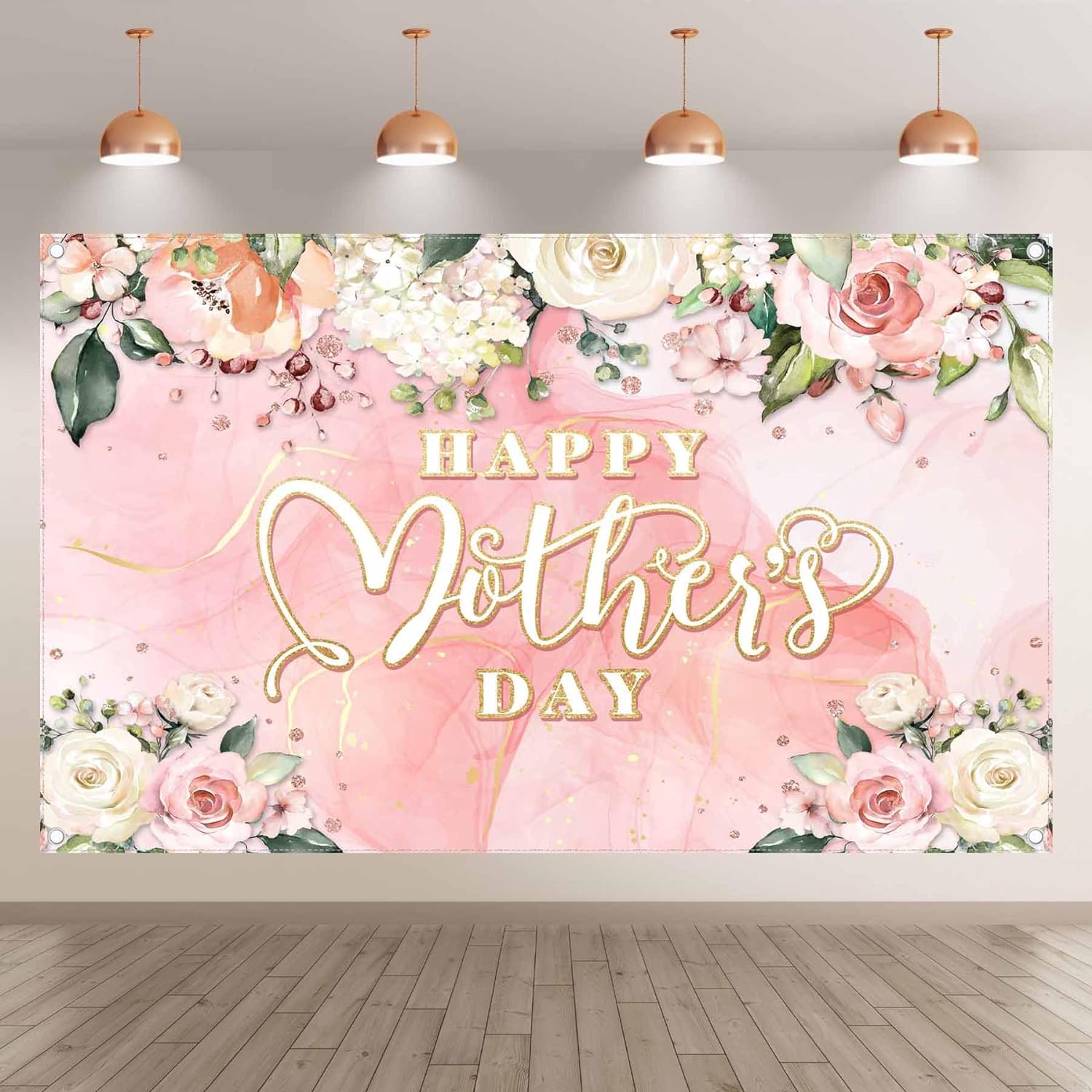 Happy Mother's Day Watercolor Floral Butterfly Backdrop(FAST)