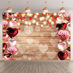 Valentine's Day Photography Wood Red Love Heart Background(FAST)