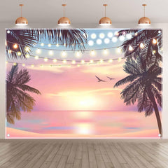 Summer Pink Sunset Hawaii Luau Beach Background(FAST) - UUFelice Studio