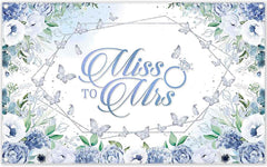 Miss to Mrs Floral  Bridal Shower Blue Backdrop(FAST)