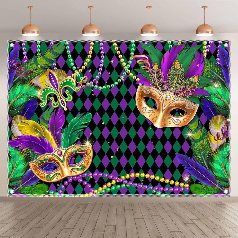 Mardi Gras Masquerade Carnival Fiesta  Backdrop