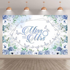 Miss to Mrs Floral  Bridal Shower Blue Backdrop(FAST)