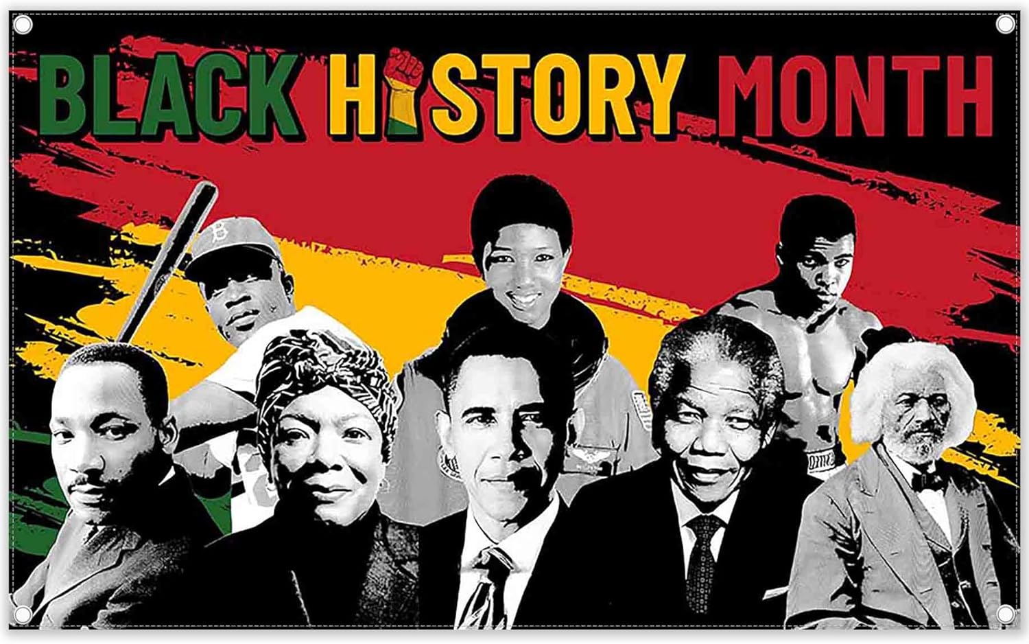 Black History Month Afro African American Backdrop(FAST)