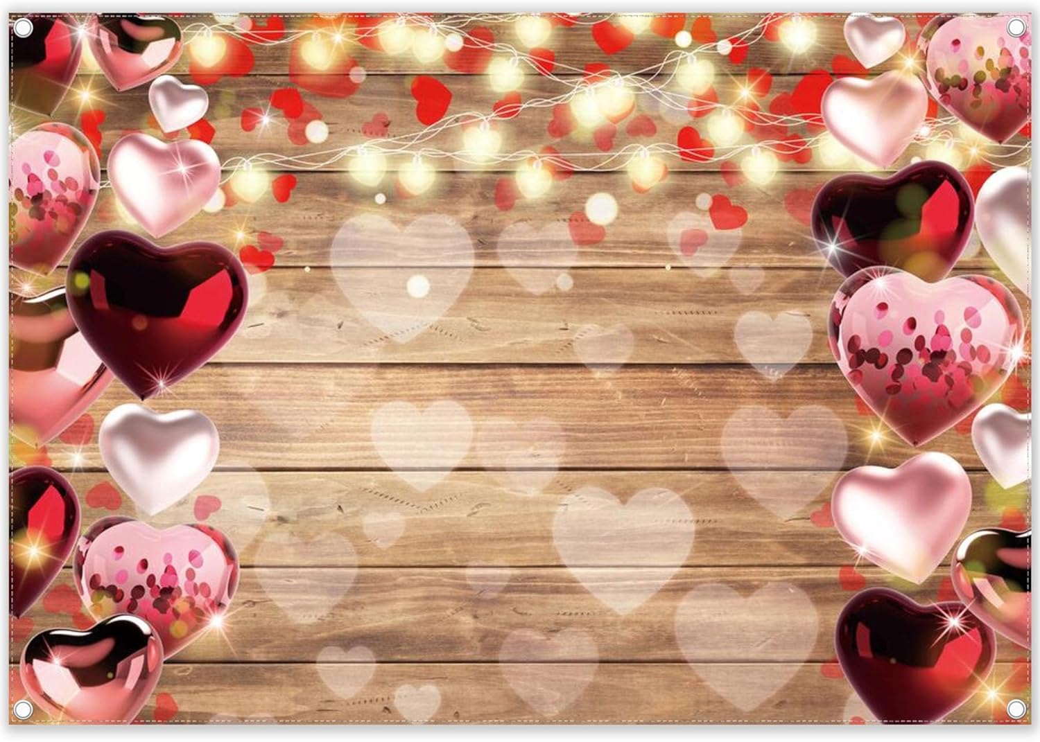 Valentine's Day Photography Wood Red Love Heart Background(FAST)