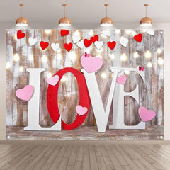 Valentine's Day Rustic Love Light Wood Background - UUFelice Studio