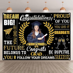 Custom DIY Name Photo Backdrop Congrats Grad Background - UUFelice Studio