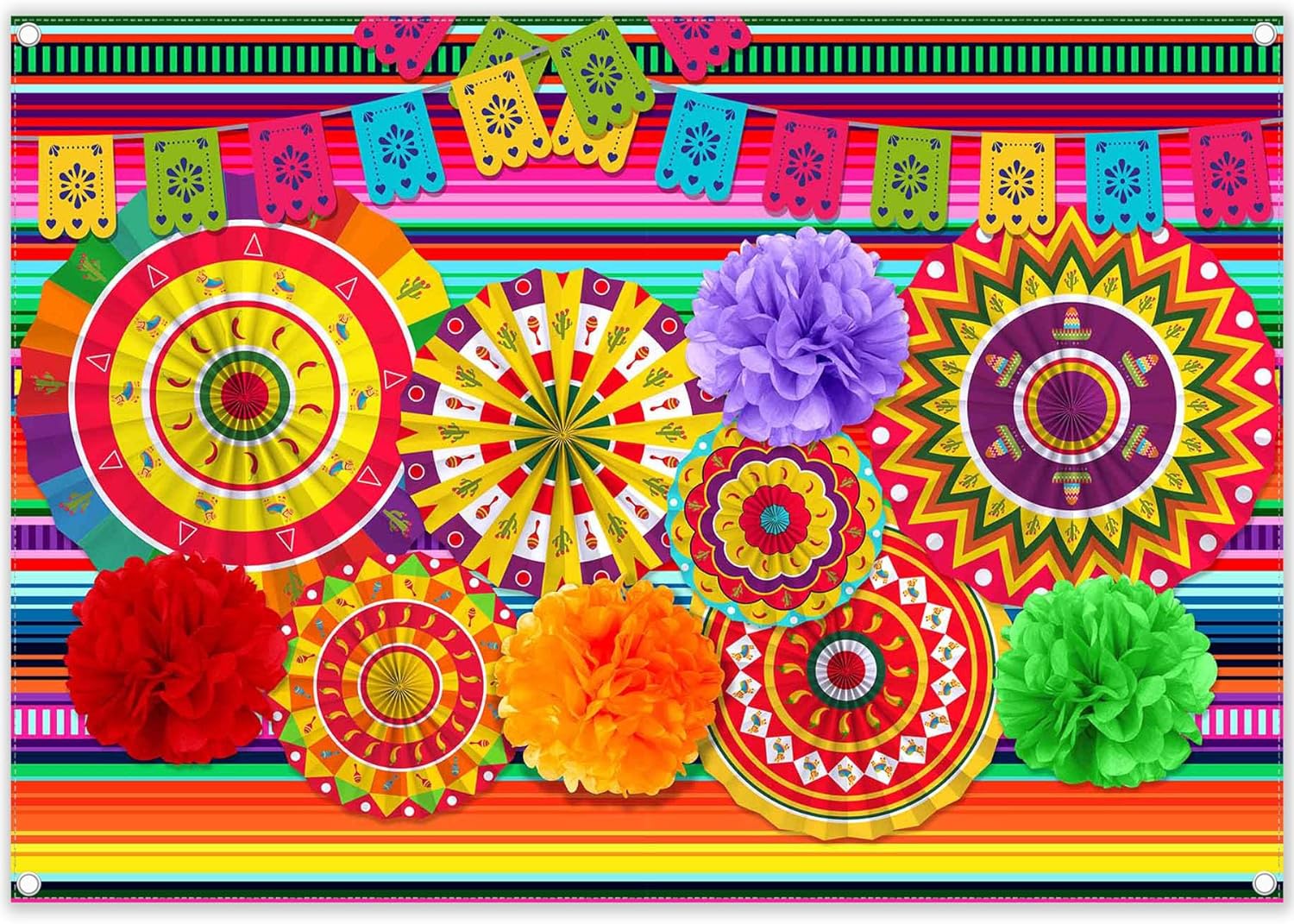 Fabric Mexican Fiesta Theme Cinco De Mayo Background(FAST) - UUFelice Studio