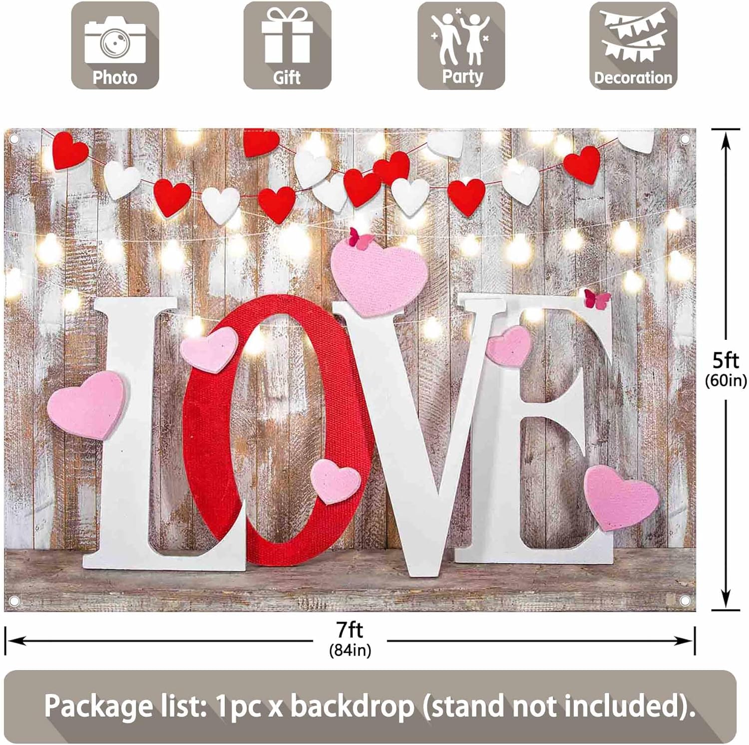 Valentine's Day Rustic Love Light Wood Background - UUFelice Studio