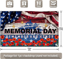 Memorial Day Backdrop Remember and Honor Background(FAST)