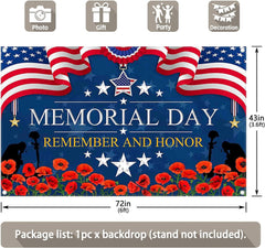 Memorial Day Remember and Honor Backdrop(FAST)