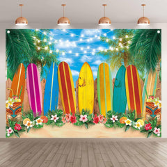 Summer Surfboard Beach Hawaiian Luau Background(FAST) - UUFelice Studio