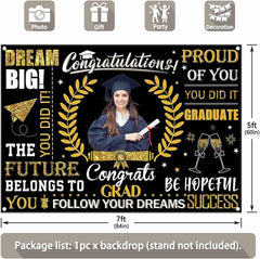 Custom DIY Name Photo Backdrop Congrats Grad Background - UUFelice Studio