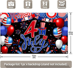 Independence Day 4th of July American Star Backdrop