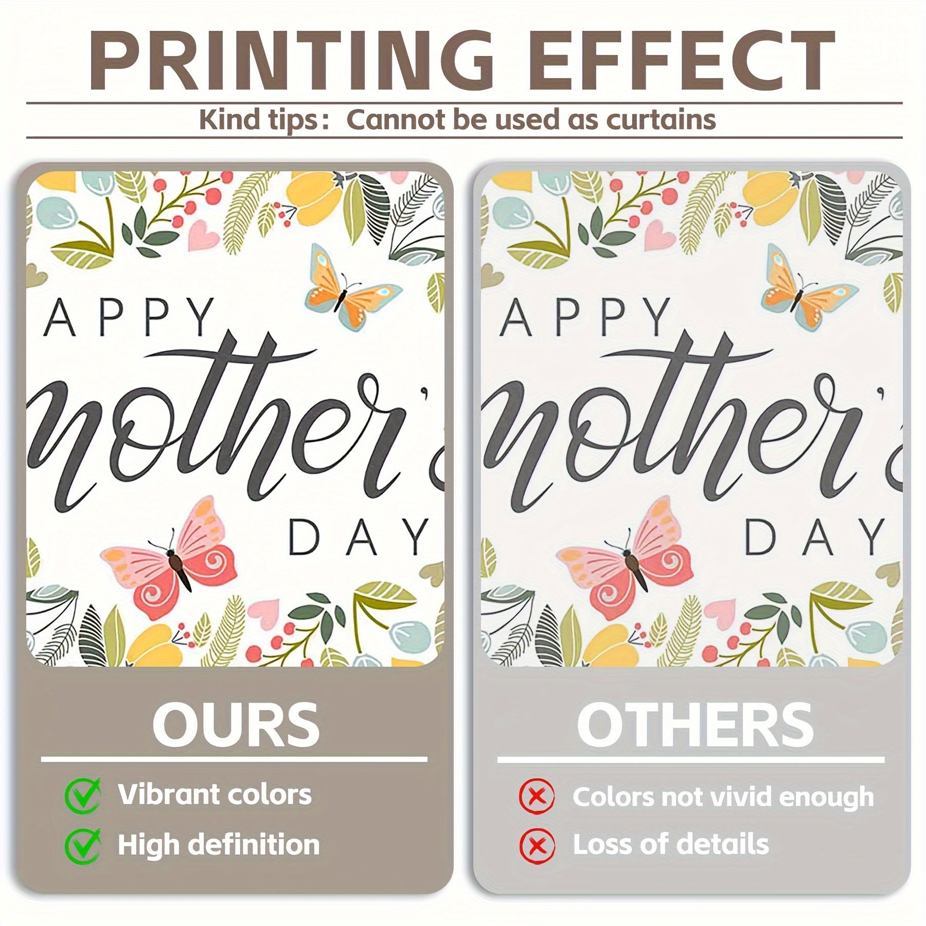 1pc, 72x43inch/96x60inch, Wild Flower Happy Mother's Day Polyester Photography Backdrop, Colorful Floral Green Leaves Butterflies Background, Thanks For Mom Fashion Celebration Birthday Party Gifts Decorations, Photo Booth Banner Supplies,Drilled Holes At - UUFelice Studio