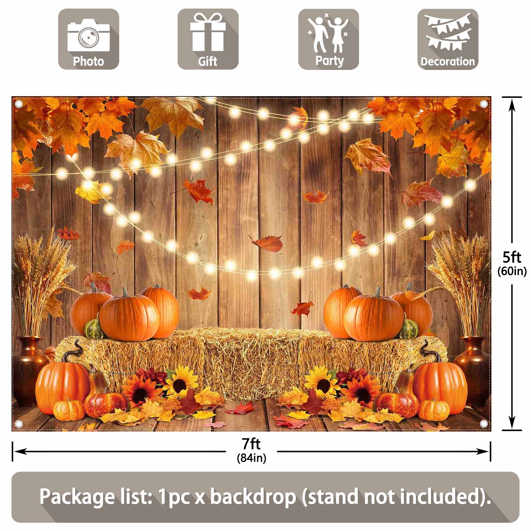 Fall Thanksgiving Rustic Wooden Background - UUFelice Studio