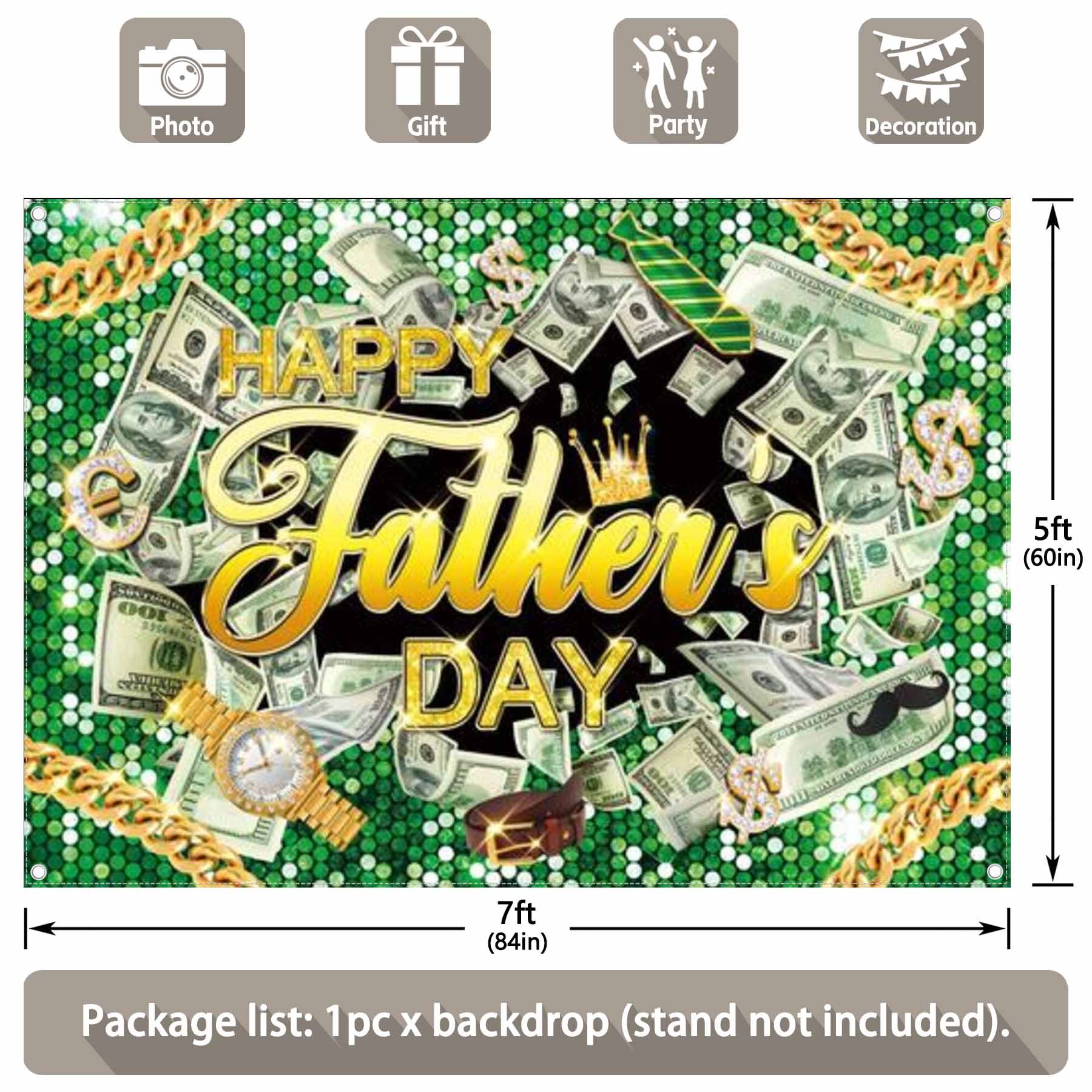 Happy Father's Day Diamonds Dollar Bills Cash Backdrop