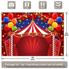 Red Circus Carnival Tent Curtain Stars Background - UUFelice Studio