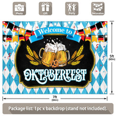 Beer Munich Plaid Oktoberfest Backdrop