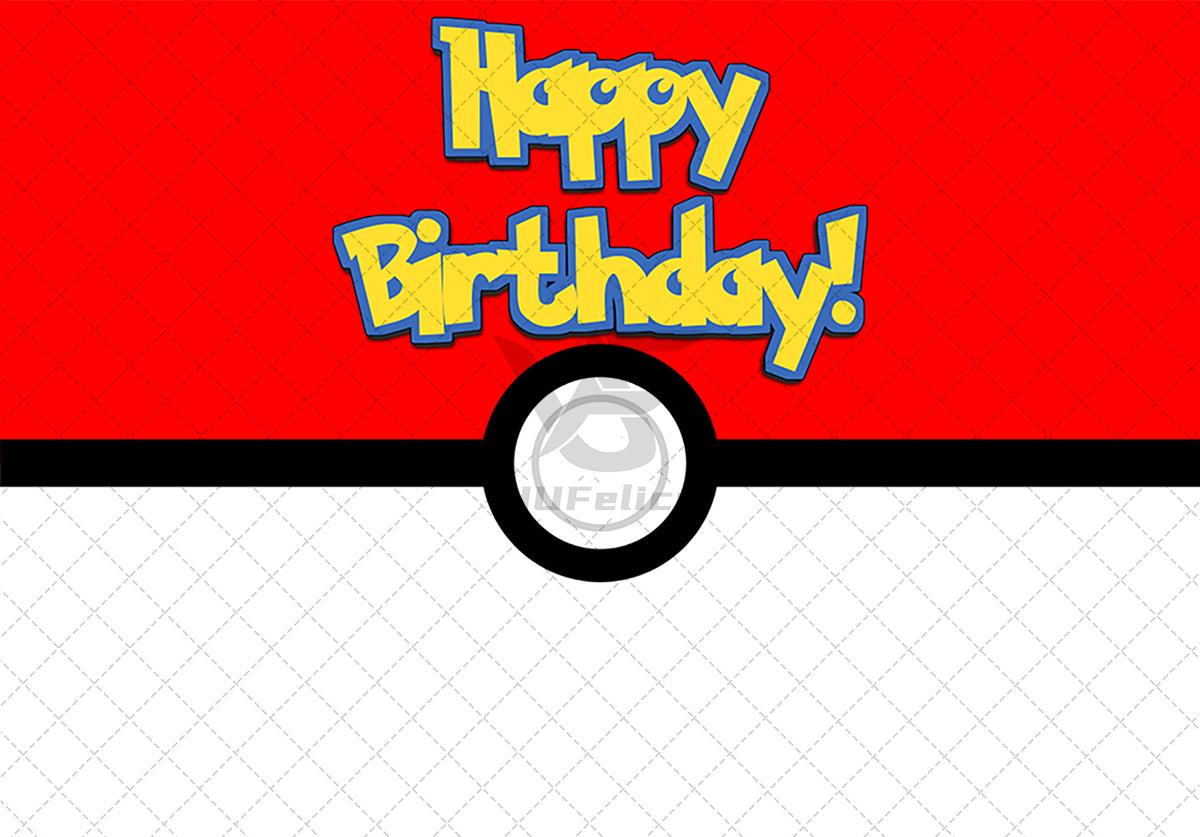 Anime Kids Birthday Cartoon Pokemon Backdrop