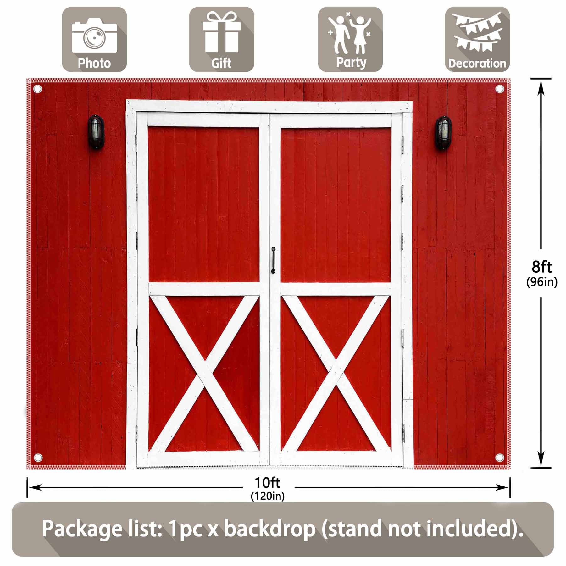 Multi-Size Rustic Barn Door Western Birthday Parties  Background(FAST) - UUFelice Studio